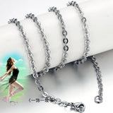 1.5mm Stainless Steel Cuban Chain Necklace for Men Women
