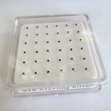 1.5mm Crystal 925 Silver Nose Studs - 36pcs/pack