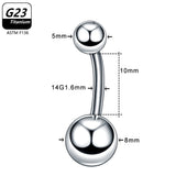Titanium 14G Belly Button Ring Navel Piercing CZ Body Jewelry