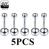 Titanium 14G Belly Button Ring Navel Piercing CZ Body Jewelry