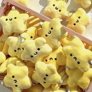 Little Star Plush Keyrings Girls Toys Key Chain Squeaking Doll Bag Pendant