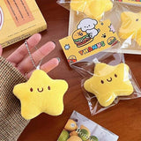 Little Star Plush Keyrings Girls Toys Key Chain Squeaking Doll Bag Pendant