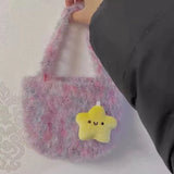 Little Star Plush Keyrings Girls Toys Key Chain Squeaking Doll Bag Pendant