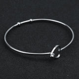 Adjustable Bangle Bracelets Blank Silver Charm Wire Base Bead Man Woman Jewelry