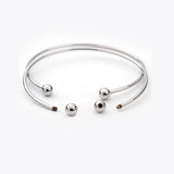 Adjustable Bangle Bracelets Blank Silver Charm Wire Base Bead Man Woman Jewelry