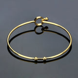 Adjustable Bangle Bracelets Blank Silver Charm Wire Base Bead Man Woman Jewelry