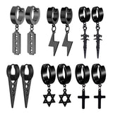 Stainless Steel Pendant Earring Set Men's Stud Earrings Women Jewelry