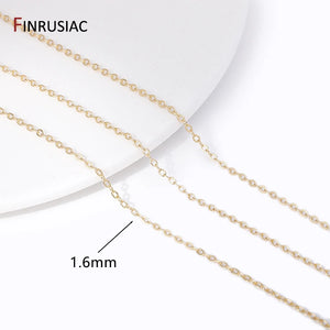 1.6mm 14K Plated Brass Oval Thin Chains for Jewelry Making