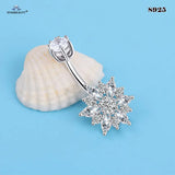 925 Sterling Silver Sun Flower Belly Button Piercing