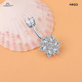925 Sterling Silver Sun Flower Belly Button Piercing