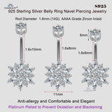 925 Sterling Silver Sun Flower Belly Button Piercing