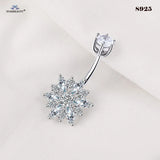925 Sterling Silver Sun Flower Belly Button Piercing