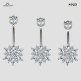 925 Sterling Silver Sun Flower Belly Button Piercing