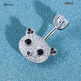 Panda Belly Button Ring 925 Sterling Silver Navel Piercing Jewelry