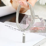 Guitar String Bracelets Set for Men Women with Tassel Pearl Charms