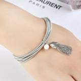 Guitar String Bracelets Set for Men Women with Tassel Pearl Charms