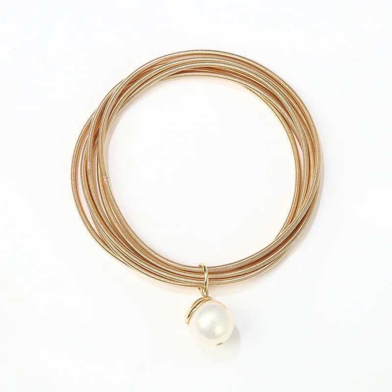 Stainless Steel Guitar String Bracelet Set with Charms