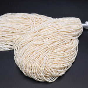 1.8-2mm Freshwater Beads Round Pearl Loose Beads for DIY Jewelry Making 14''