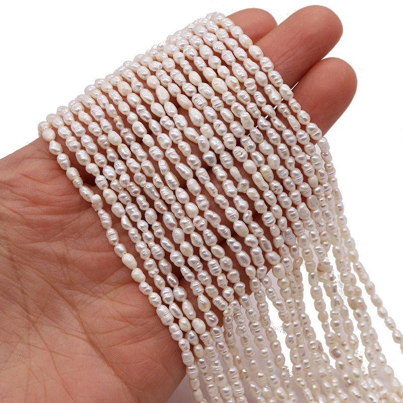 Natural Freshwater Pearls Beads, Rice-shaped Beads for Jewelry Making