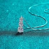1.8CT Moissanite Pendant Diamond Necklace S925 Silver Wedding Jewelry