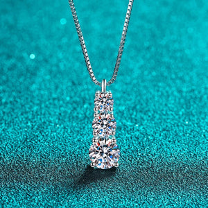 1.8CT Moissanite Pendant Diamond Necklace S925 Silver Wedding Jewelry