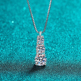 1.8CT Moissanite Pendant Diamond Necklace S925 Silver Wedding Jewelry
