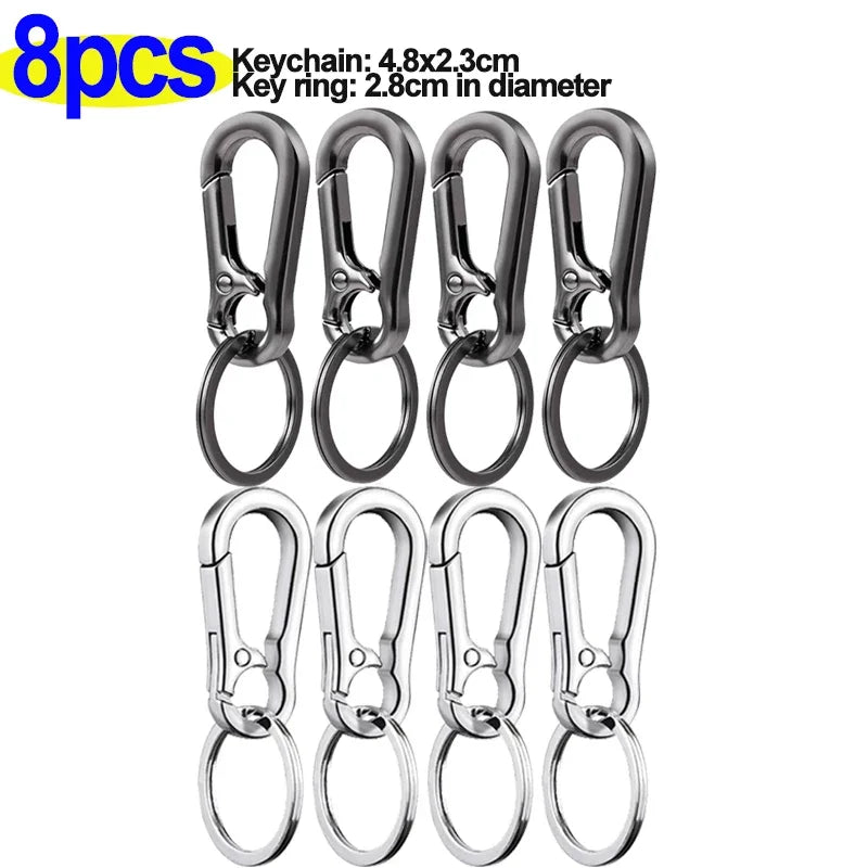 8Pcs Gourd Buckle Keychains Climbing Hook Stainless Steel Carabiner Keychain
