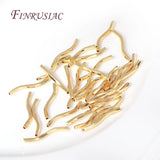 18K Plated Tube Wavy Curved Tube Beads for DIY Bracelets