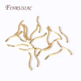 18K Plated Tube Wavy Curved Tube Beads for DIY Bracelets