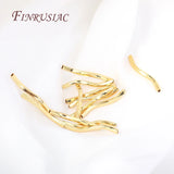18K Plated Tube Wavy Curved Tube Beads for DIY Bracelets