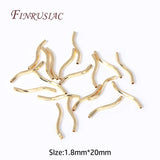 18K Plated Tube Wavy Curved Tube Beads for DIY Bracelets