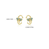 Dragonfly Turquoise 925 Silver Earrings 18k Pendant