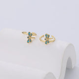Dragonfly Turquoise 925 Silver Earrings 18k Pendant
