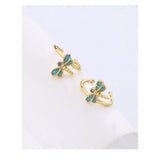 Dragonfly Turquoise 925 Silver Earrings 18k Pendant