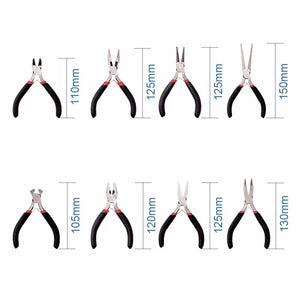 8pcs Jewelry Making DIY Tool Kit Beading Cutting Pliers Set 10.5~15cm