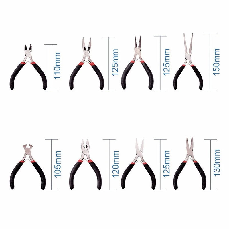 8pcs Jewelry Making DIY Tool Kit Beading Cutting Pliers Set 10.5~15cm