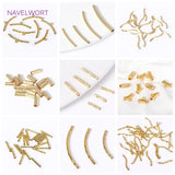 18K Plated Brass Wavy Tube Beads for Jewelry Making DIY