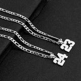 Customizable Number Pendant Necklace for Men Women Stainless Steel Choker