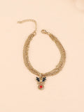 Alloy Bracelet With Christmas Element Ornament