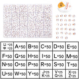 Letter Acrylic Beads Set 24 Cells with Elastic Rope