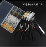 DIY Jewelry Making Materials Kit & Tool Set Rings/Clasp/Hook/Needle