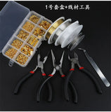 DIY Jewelry Making Materials Kit & Tool Set Rings/Clasp/Hook/Needle