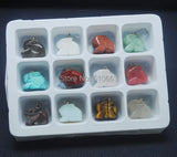 Nature Stone Rabbit Shape Craft Set 12pcs/Lot for Charms Jewelry Beads