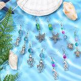184pcs Starfish Seahorse Shell Earring Making Kit with Glass Beads & Alloy Beads