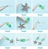 184pcs Starfish Seahorse Shell Earring Making Kit with Glass Beads & Alloy Beads