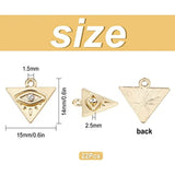 22Pcs 18K Plated Evil Eye Charms Triangle Charm Bulk Rhinestone Geometric Charm