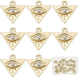 22Pcs 18K Plated Evil Eye Charms Triangle Charm Bulk Rhinestone Geometric Charm