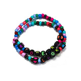4mm Seed Beads Alphabet Letters Kit with Crystal Cord for Jewelry Making