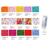 4mm Seed Beads Alphabet Letters Kit with Crystal Cord for Jewelry Making