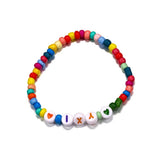 4mm Seed Beads Alphabet Letters Kit with Crystal Cord for Jewelry Making